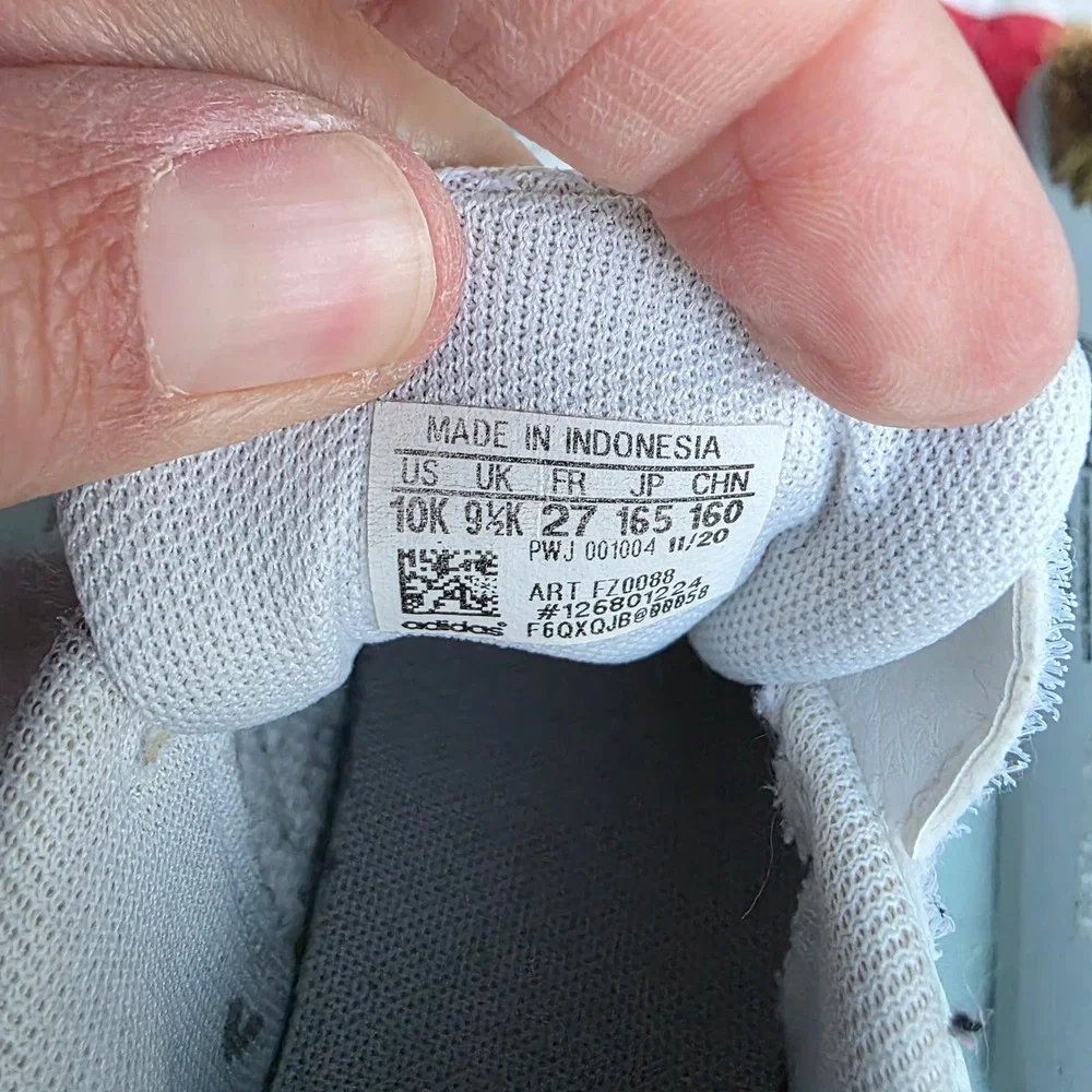 Adidas Kids Breaknet Hook and Loop White Sneakers FZ0088 Size 10K